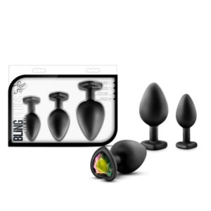 LUXE BLING PLUGS TRAINING KIT BLACK W/RAINBOW GEMS